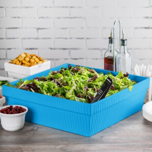 TableCraft CW1494SBL 24 Qt. Sky Blue Cast Aluminum Square Bowl TableCraft CW1494SBL 24 Qt. Sky Blue Cast Aluminum Square Bowl