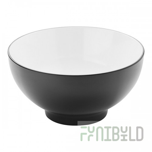 American Metalcraft Dual-Tone 120 oz. Black / White Melamine Bowl