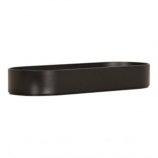 Cal-Mil Hudson 5 Qt. Black Oval Raised Rim Melamine Bowl