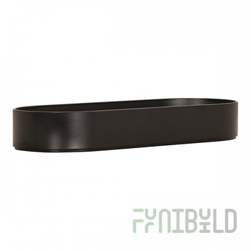 Cal-Mil Hudson 5 Qt. Black Oval Raised Rim Melamine Bowl