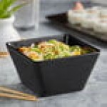 Acopa Rittenhouse 20 oz. Square Black Melamine Bowl - 12/Case