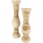 Kalalou 3-Piece Light Tall Hand-Carved Standard Wood Vase Set Kalalou 3-Piece Light Tall Hand-Carved Standard Wood Vase Set