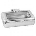 Eastern Tabletop 3995G Jazz Rock 8 Qt. Stainless Steel Rectangular Induction Chafer with Hinged Glass Dome Cover Eastern Tabletop 3995G Jazz Rock 8 Qt. Stainless Steel Rectangular Induction Chafer with Hinged Glass Dome Cover