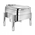 Eastern Tabletop 3995G Jazz Rock 8 Qt. Stainless Steel Rectangular Induction Chafer with Hinged Glass Dome Cover Eastern Tabletop 3995G Jazz Rock 8 Qt. Stainless Steel Rectangular Induction Chafer with Hinged Glass Dome Cover