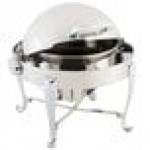 Bon Chef 19114CH Roman Sleek 3 Qt. Dripless Round Stainless Steel with Chrome Accents Roll Top Petite Chafer with Roman Legs Bon Chef 19114CH Roman Sleek 3 Qt. Dripless Round Stainless Steel with Chrome Accents Roll Top Petite Chafer with Roman Legs