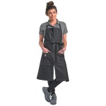 Mercer Culinary M63203BKD Metro Edge Zephyr Black Cotton Denim Bib Apron with Adjustable Neck, Split Front, and 2 Pockets - 34 Mercer Culinary M63203BKD Metro Edge Zephyr Black Cotton Denim Bib Apron with Adjustable Neck, Split Front, and 2 Pockets - 34