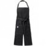 Mercer Culinary M63203BKD Metro Edge Zephyr Black Cotton Denim Bib Apron with Adjustable Neck, Split Front, and 2 Pockets - 34 Mercer Culinary M63203BKD Metro Edge Zephyr Black Cotton Denim Bib Apron with Adjustable Neck, Split Front, and 2 Pockets - 34