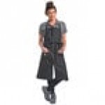 Mercer Culinary M63203BKD Metro Edge Zephyr Black Cotton Denim Bib Apron with Adjustable Neck, Split Front, and 2 Pockets - 34 Mercer Culinary M63203BKD Metro Edge Zephyr Black Cotton Denim Bib Apron with Adjustable Neck, Split Front, and 2 Pockets - 34