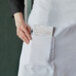 Choice White Poly-Cotton Standard Bistro Apron with 1 Pocket - 33 Choice White Poly-Cotton Standard Bistro Apron with 1 Pocket - 33