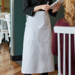 Choice White Poly-Cotton Standard Bistro Apron with 1 Pocket - 33 Choice White Poly-Cotton Standard Bistro Apron with 1 Pocket - 33