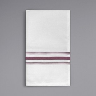 Oxford Super Blend Burgundy 100% Spun Polyester Bistro Striped Cloth Napkins 18 Oxford Super Blend Burgundy 100% Spun Polyester Bistro Striped Cloth Napkins 18