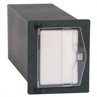 Vollrath FMHVN-1 In-Counter Black Thermoplastic Flush Mount Folded Napkin Dispenser - Cut-Out Dimensions 6 3/16
