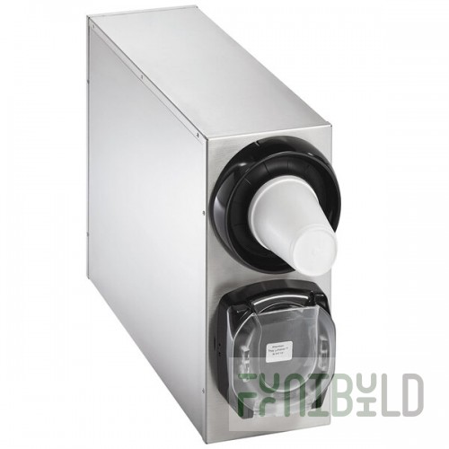 Vollrath K58822-A Stainless Steel 1-Slot Vertical 8 - 44 oz. Countertop Cup Dispenser Cabinet with 1 LidSaver® 3 Dispenser