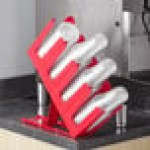 Choice Red 4-Section Adjustable Slanted Countertop Cup and Lid Organizer