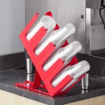 Choice Red 4-Section Adjustable Slanted Countertop Cup and Lid Organizer