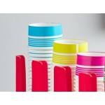 Choice Red 4-Section Adjustable Slanted Countertop Cup and Lid Organizer
