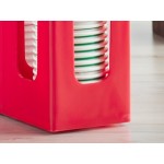 Choice Red 4-Section Adjustable Slanted Countertop Cup and Lid Organizer