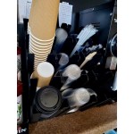 Choice Red 4-Section Adjustable Slanted Countertop Cup and Lid Organizer