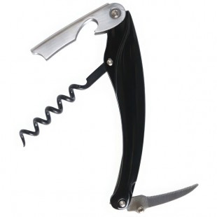 Franmara Dauphine Waiter's Corkscrew with Black Metal Alloy Handle 3198-01
