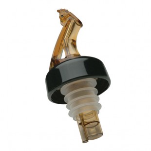 Precision Pours 999 RA C/F Rum Amber Free Flow Liquor Pourer with Collar and Fliptop - 12/Pack Precision Pours 999 RA C/F Rum Amber Free Flow Liquor Pourer with Collar and Fliptop - 12/Pack