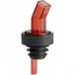 Choice Red Screened Liquor Pourer with Black Collar - 12/Pack Choice Red Screened Liquor Pourer with Black Collar - 12/Pack