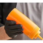 Choice 16 oz. Orange Wide Mouth Squeeze Bottle - 6/Pack