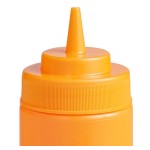 Choice 16 oz. Orange Wide Mouth Squeeze Bottle - 6/Pack