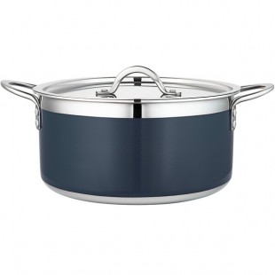 Bon Chef Country French X 5.69 Qt. Cobalt Blue Stainless Steel Pot - 71303-CF2-CB Bon Chef Country French X 5.69 Qt. Cobalt Blue Stainless Steel Pot - 71303-CF2-CB
