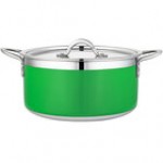 Bon Chef Country French X 5.69 Qt. Cobalt Blue Stainless Steel Pot - 71303-CF2-CB