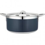 Bon Chef Country French X 5.69 Qt. Cobalt Blue Stainless Steel Pot - 71303-CF2-CB