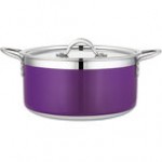 Bon Chef Country French X 5.69 Qt. Cobalt Blue Stainless Steel Pot - 71303-CF2-CB