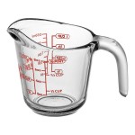 Anchor Hocking 8 oz. Clear Glass Measuring Cup 55175L20 - 4/Case Anchor Hocking 8 oz. Clear Glass Measuring Cup 55175L20 - 4/Case