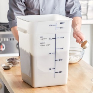 Vigor 22 Qt. White Square Polyethylene Food Storage Container Vigor 22 Qt. White Square Polyethylene Food Storage Container