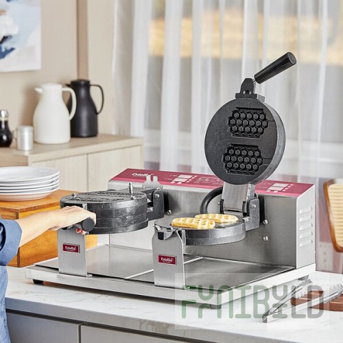 Estella WBMX2A Double Belgian Waffle Maker with Honeycomb Waffle Plate - 120V, 1,820W