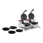 Estella WBMX2A Double Belgian Waffle Maker with Honeycomb Waffle Plate - 120V, 1,820W