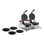 Estella WBMX2A Double Belgian Waffle Maker with Honeycomb Waffle Plate - 120V, 1,820W