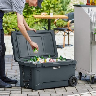 CaterGator CG65CHRW Charcoal 65 Qt. Mobile Rotomolded Outdoor Cooler / Ice Chest CaterGator CG65CHRW Charcoal 65 Qt. Mobile Rotomolded Outdoor Cooler / Ice Chest