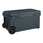 CaterGator CG65CHRW Charcoal 65 Qt. Mobile Rotomolded Outdoor Cooler / Ice Chest