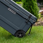CaterGator CG65CHRW Charcoal 65 Qt. Mobile Rotomolded Outdoor Cooler / Ice Chest