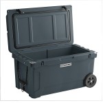 CaterGator CG65CHRW Charcoal 65 Qt. Mobile Rotomolded Outdoor Cooler / Ice Chest