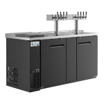 Avantco UDD-3-CT-8 Black Kegerator / Beer Dispenser with (2) Quadruple Tap Tower and Club Top - (3) 1/2 Keg Capacity Avantco UDD-3-CT-8 Black Kegerator / Beer Dispenser with (2) Quadruple Tap Tower and Club Top - (3) 1/2 Keg Capacity