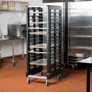 Rubbermaid® FG332000BLA ProServe 18 Pan End Load Max System Black Bun / Sheet Pan Rack - Unassembled