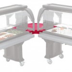 Cambro VBRUHD6158 Hot Red 6' Versa Ultra Food / Salad Bar with Storage and Heavy-Duty Casters