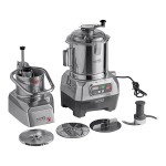 AvaMix Goliath Combination Food Processor with 8 Qt. Stainless Steel Bowl, Continuous Feed, and 2 Discs - 2 hp
