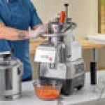 AvaMix Goliath Combination Food Processor with 8 Qt. Stainless Steel Bowl, Continuous Feed, and 2 Discs - 2 hp
