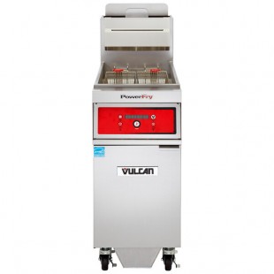 Vulcan 1VK45DF-2 PowerFry5 45-50 lb. Liquid Propane Floor Fryer with Solid State Digital Controls and KleenScreen Filtration System - 70,000 BTU