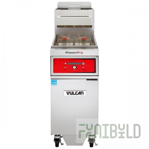 Vulcan 1VK45DF-2 PowerFry5 45-50 lb. Liquid Propane Floor Fryer with Solid State Digital Controls and KleenScreen Filtration System - 70,000 BTU