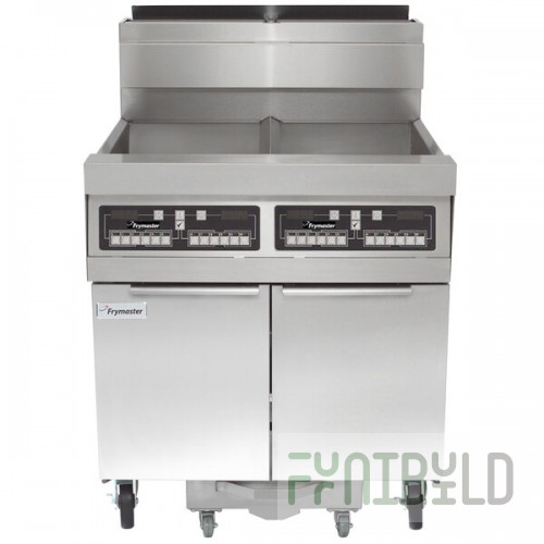 Frymaster SCFHD250G 100 lb. 2 Unit Natural Gas Floor Fryer System with CM3.5 Controls and Filtration System - 200,000 BTU
