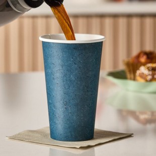 Choice 16 oz. Single Wall Blue Speck Print Poly Paper Hot Cup - 1,000/Case Choice 16 oz. Single Wall Blue Speck Print Poly Paper Hot Cup - 1,000/Case