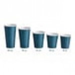 Choice 16 oz. Single Wall Blue Speck Print Poly Paper Hot Cup - 1,000/Case